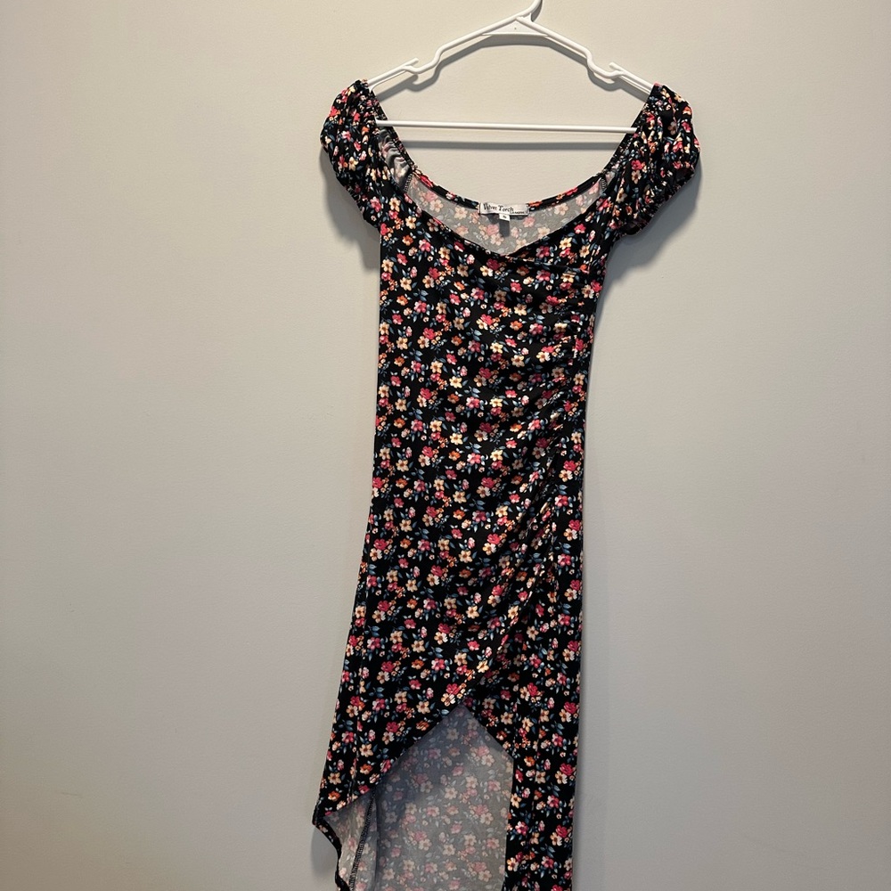Floral Black Dress